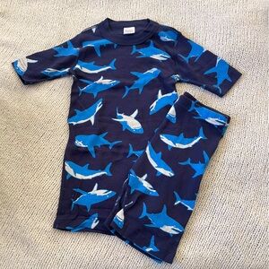 Hanna Andersson Blue Shark Pajama Set 10y